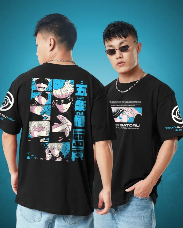 “Gojo Satoru Black Oversized T-Shirt for Men