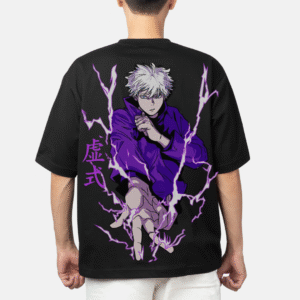 Anime Printed Oversized Black T-Shirt for Boys | Cotton | JSR Print Wear